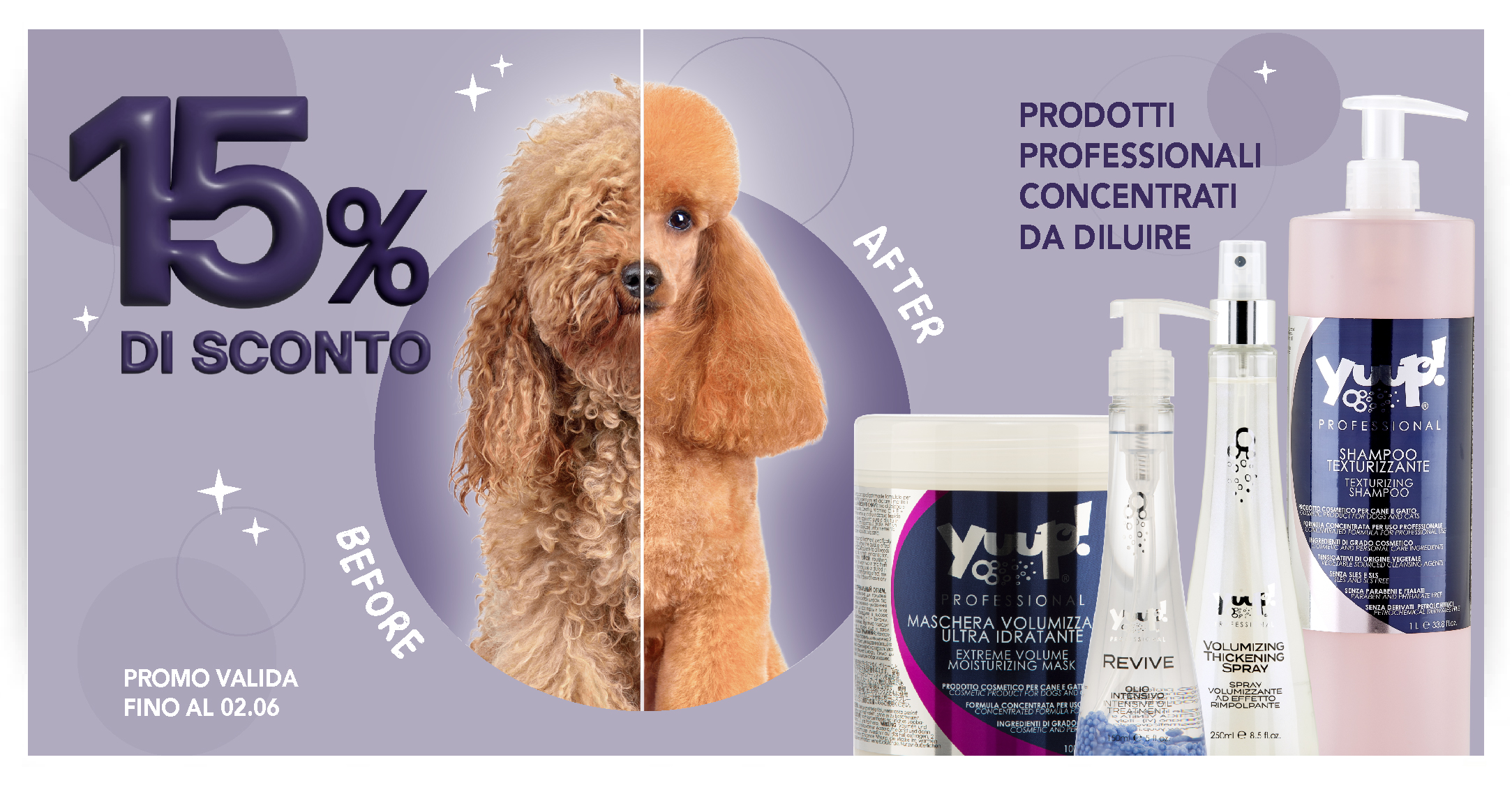 15% sconto sui prodotti professionali da diluire